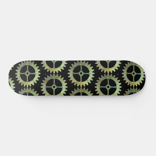 Steampunk Rusty Clockwork Gear Skateboard (Horizontaal)