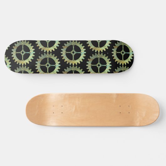 Steampunk Rusty Clockwork Gear Skateboard (Horizontaal)