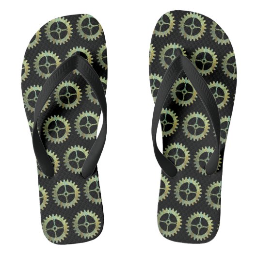 Steampunk Rusty Clockwork Gears Teenslippers (Voetbed)