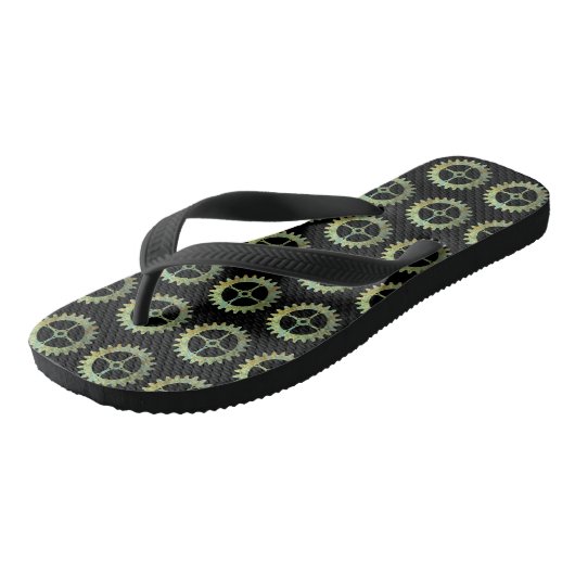 Steampunk Rusty Clockwork Gears Teenslippers (Schuin)