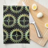 Steampunk Rusty Clockwork Gears Theedoek (Quarter Fold)