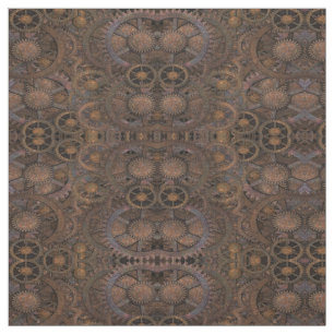 Steampunk Rusty Cogs Fabric Stof
