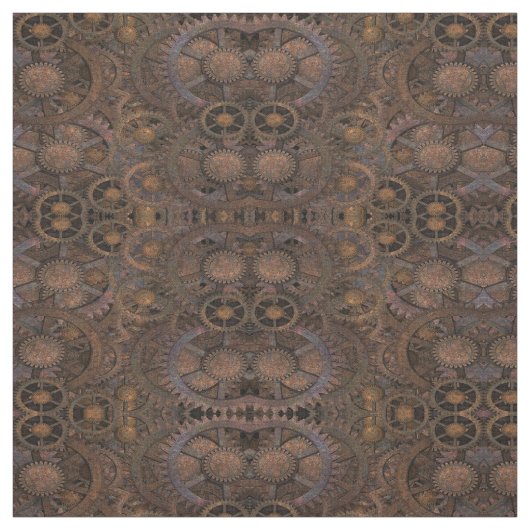 Steampunk Rusty Cogs Fabric Stof (Swatch)