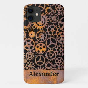 Steampunk Rusty Gears Aangepaste naam iPhone 11 Hoesje