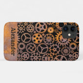 Steampunk Rusty Gears Aangepaste naam Case-Mate iPhone Case (Achterkant (horizontaal))