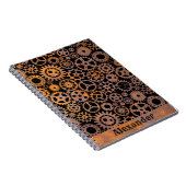 Steampunk Rusty Gears Aangepaste naam Notitieboek (Rechterzijde)