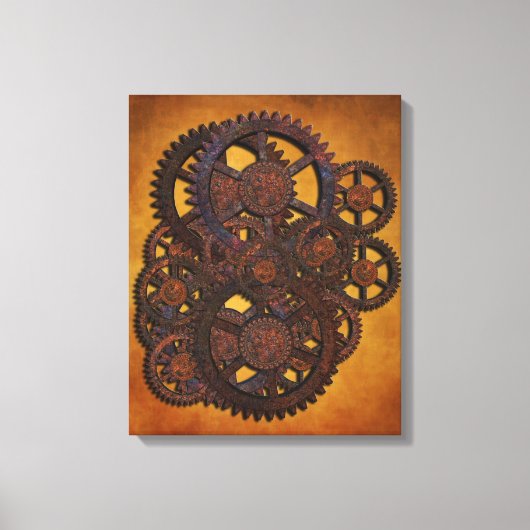 Steampunk Rusty Gears Canvas Afdruk (Voorkant)