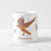 Steampunk Rusty Gears en Crows - Aangepaste naam Extra Grote Beker (Voorkant)
