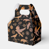 Steampunk Rusty Gears en Crows Monogram Gable Bedankdoosjes (Achterkant)