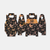 Steampunk Rusty Gears en Crows Monogram Gable Bedankdoosjes (Uitgevouwen)