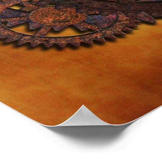 Steampunk Rusty Gears Poster (Hoek)