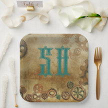 Steampunk Rusty Gears Verjaardagsleeftijd Papieren