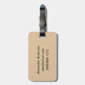 Steampunk Rusty Steel Gears and Crows Monogram Bagagelabel (Achterkant verticaal)