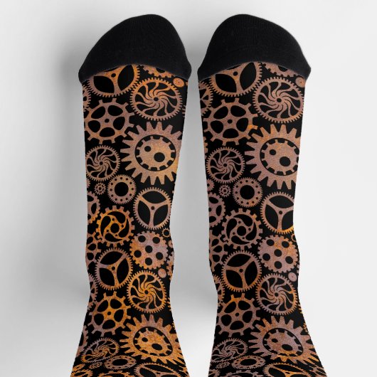 Steampunk Rusty Steel Gears Socks Sokken (Top)