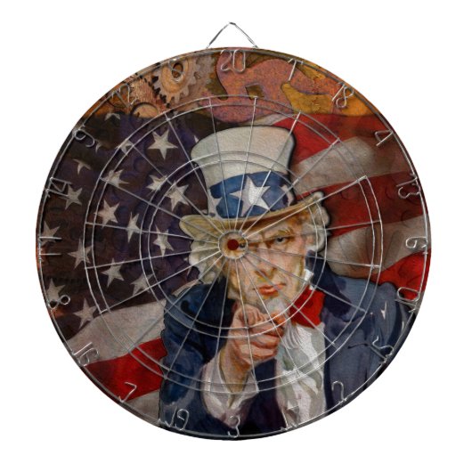 Steampunk Sam Patriotic US Flag Design Dartbord (Voorkant)