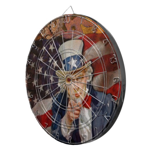 Steampunk Sam Patriotic US Flag Design Dartbord (Voorkant Rechts)