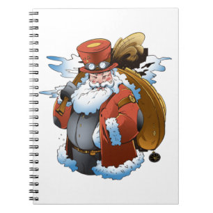 Steampunk Santa Kerstmis stijl Notitieboek
