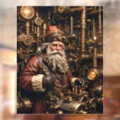 Steampunk Santa Window Cling Raamsticker (Vel 2)