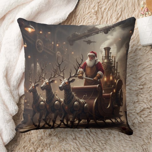 Steampunk Santa's Dampf-Schlittenfahrt Kussen (Deken)