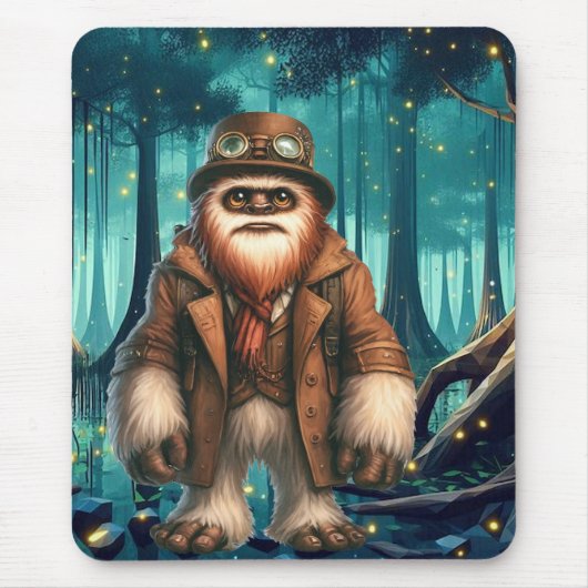 Steampunk Sasquatch Mousepad Muismat (Voorkant)