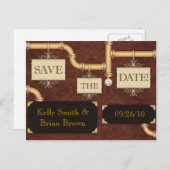 Steampunk Save-The-Date Briefkaart (Voorkant / Achterkant)