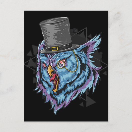 Steampunk Scary Owl Briefkaart (Voorkant)