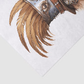 Steampunk Schattige Crazy Chicken Decoupage Rechts Tissuepapier (Detail)