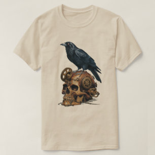 Steampunk Schedel en Raaf T-shirt