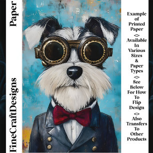 Steampunk Schnauzer Chien Bow Cravate Z9 Papier à