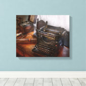Steampunk - schrijfmachine - de geheime boodschapp canvas afdruk (Insitu (Houten vloer))