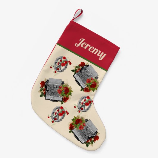 Steampunk-schrijfmachine en tandwielen met Kerstmi Kleine Kerstsok (Voorkant (Hangend))