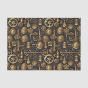 Steampunk schroeven en tandwielpatroon tissuepapier
