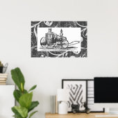 Steampunk-schuurmotor Poster (Thuiskantoor)