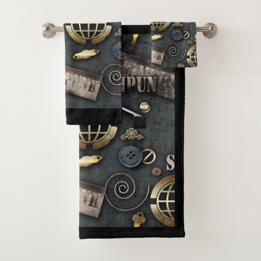 Steampunk, scrapbooking bad handdoek (Insitu)