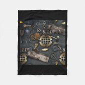 Steampunk, scrapbooking fleece deken (Voorkant)