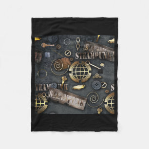 Steampunk, scrapbooking fleece deken