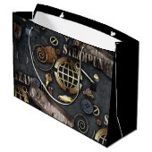 Steampunk, scrapbooking groot cadeauzakje (Achterkant Gekanteld)