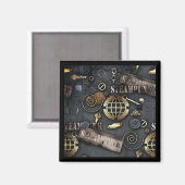 Steampunk, scrapbooking magneet (Voorkant / Achterkant)