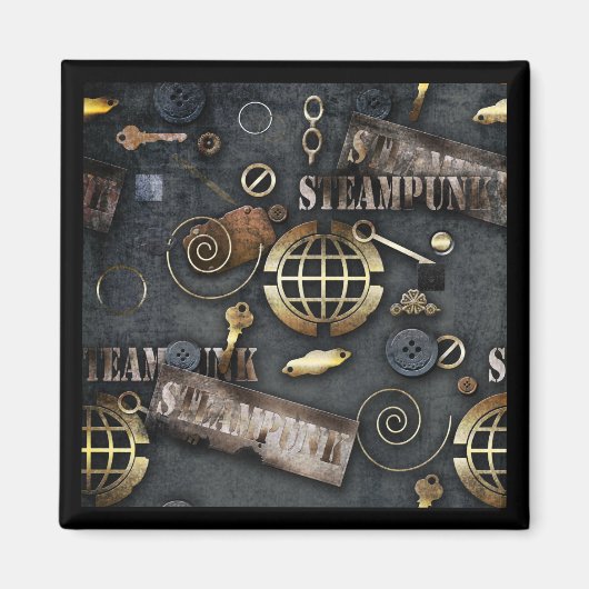 Steampunk, scrapbooking magneet (Voorkant)