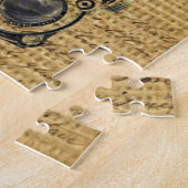 Steampunk scripts Burlap antiek camera Legpuzzel (Zijkant)