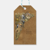 Steampunk sculpturen op Suede Cadeaulabel (Voorkant)