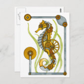 Steampunk Seahorse Briefkaart (Voorkant / Achterkant)