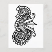 Steampunk Seahorse Stencil Me Couleur En Papier (Dos)
