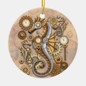 Steampunk Seahorse  Surreal Art Keramisch Ornament (Voorkant)
