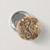 Steampunk Seahorse Surreal Art Ronde Button 3,2 Cm (Voorkant /achterkant)