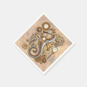 Steampunk Seahorse Surreal Art Servet (Hoek)