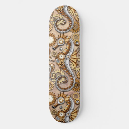Steampunk Seahorse  Surreal Art Skateboard (Voorkant)