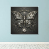 Steampunk Serenity - Butterfly Digital Art Canvas Afdruk (Insitu (Houten vloer))