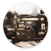 Steampunk Sewing Keramische Knop (Voorkant)