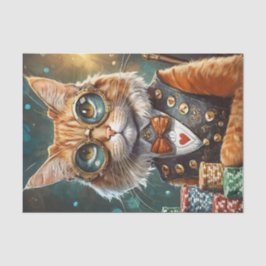 Steampunk Seymour, Cat Deals Poker Tissuepapier